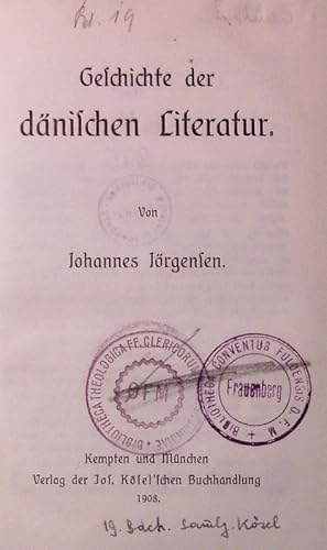 Seller image for Geschichte der dnischen Literatur. for sale by Antiquariat Bookfarm