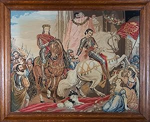 Large 19th Century Needlepoint - The Return of the Chevaliers
