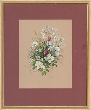 Mary Brown - 20th Century Gouache, Dainty Flowers