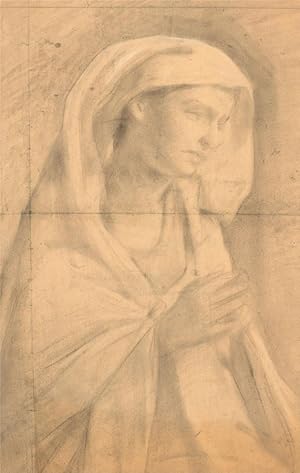 Giorgio Matteo Aicardi (1891-1985) - Charcoal Drawing, Madonna in Prayer