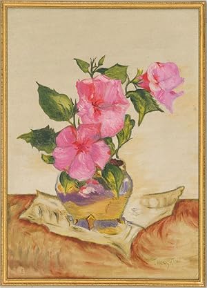 T. Houghton - Contemporary Oil, Pink Blooms