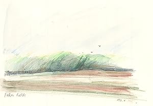 Seller image for Richard J.S. Young - 1997 Coloured Pencil, Fallow Fields for sale by Sulis Fine Art