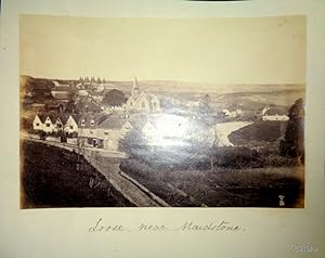 Loose Near Maidstone. late 19th century sepia finish photographic image from hillside.
