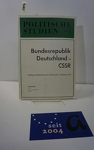 Bild des Verkufers fr Bundesrepublik Deutschland - CSSR. Beitrge und Dokumente zum Vertrag vom 11. Dezember 1973. zum Verkauf von AphorismA gGmbH