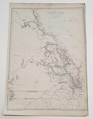 Queensland, Australia Map, c.1862 Antique Lithograph