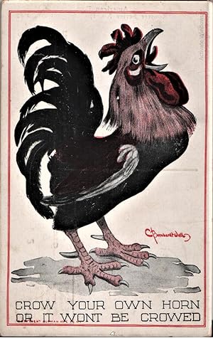 Seller image for rooster postcard Crow Your Own Horn for sale by Mobyville