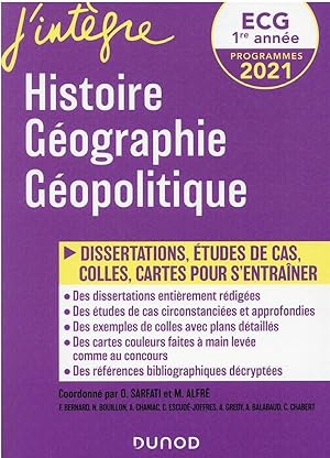 ECG 1 : histoire, géographie, géopolitique ; 50 fiches et dissertations