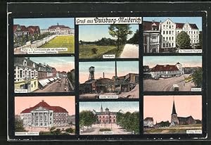 Ansichtskarte Duisburg-Meiderich, Zeche Westende, Bergstrasse, Rheinisch Stahlwerke