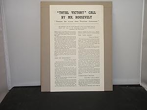 "Total Victory" call by Mr Roosevelt : Text of Mr Roosevelt's Speech at the Annual Dinner on MArc...