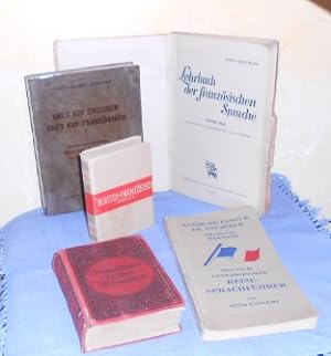 5 Französisch-Lehrbücher bzw. Wörterbücher aus den Jahren 1943 bis 1948 // Zeitzeugnisse