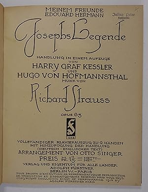 Josephs Legende. Handlung in einem Aufzuge von Harry Graf Kessler und Hugo von Hofmannsthal. Musi...