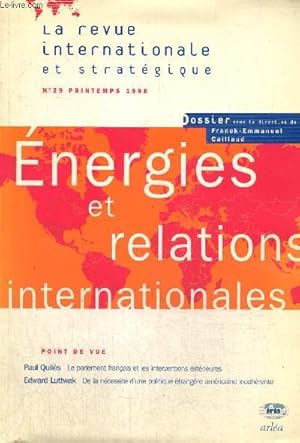 Image du vendeur pour La revue internationale et stratgique, n29 (printemps 1998) - Energies et relations internationales - De la ncessit d'une politique trangre amricaine incohrente (Edward N. Luttwak) / Scurit alimentaire et libralisation en Afrique de l'Ouest /. mis en vente par Le-Livre