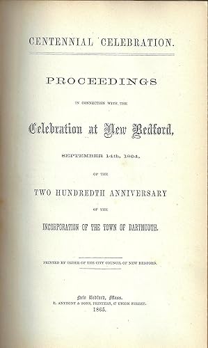 Old Dartmouth Centennial September 14, 1864