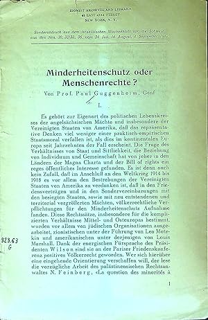 Seller image for Minderheitenschutz oder Menschenrechte? for sale by Wonder Book