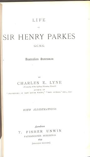 Seller image for Life of Sir Henry Parkes for sale by WeBuyBooks