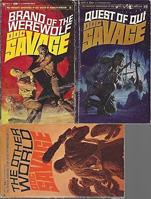 Imagen del vendedor de DOC SAVAGE" NOVELS 3- VOLUMES: # 5 Brand of the Werewolf / # 12 Quest of Qui / # 29 The Other World a la venta por John McCormick