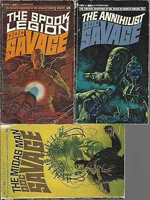 Seller image for "DOC SAVAGE" NOVELS 3- VOLUMES: # 16 The Spook Legion / # 31 The Annihilist / # 46 The Midas Man for sale by John McCormick