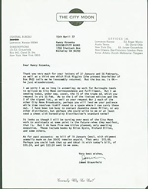 Seller image for Typed letter signed for sale by Eureka Books