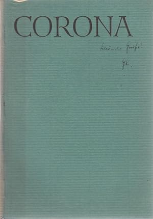 Vier Briefe Jacob Burckhardts an Friedrich Theodor Vischer. [Aus: Corona, Jg. 7, 1936/37, Heft 4]...