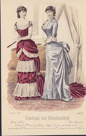 Seller image for Kolorierter Mode Stahlstich von 1882. Paris No. 4349bis for sale by ANTIQUARIAT Franke BRUDDENBOOKS