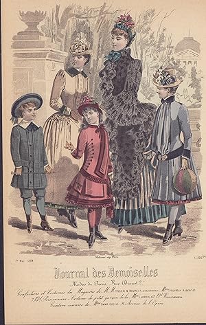 Seller image for Kolorierter Mode Stahlstich von 1884. Paris No. 4466bis for sale by ANTIQUARIAT Franke BRUDDENBOOKS