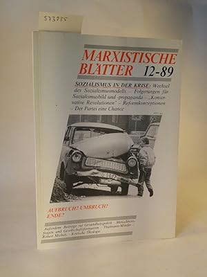 Bild des Verkufers fr Marxistische Bltter 12-89 27. Jahrgang, Dezember 1989 zum Verkauf von ANTIQUARIAT Franke BRUDDENBOOKS