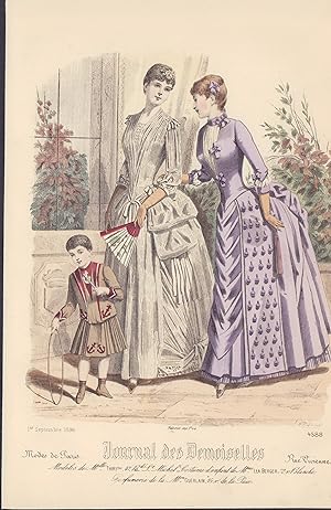 Seller image for Kolorierter Mode Stahlstich von 1886. Paris No. 4588 for sale by ANTIQUARIAT Franke BRUDDENBOOKS