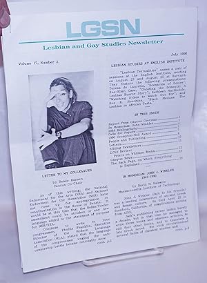 Seller image for LGSN: Lesbian & Gay Studies Newsletter; vol. 17, #2, July 1990 for sale by Bolerium Books Inc.