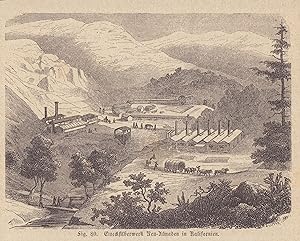 Seller image for Quecksilberwerk Neu-Almaden in Kalifornien. Stahlstich von 1885 nach B. Strassberger. for sale by ANTIQUARIAT Franke BRUDDENBOOKS