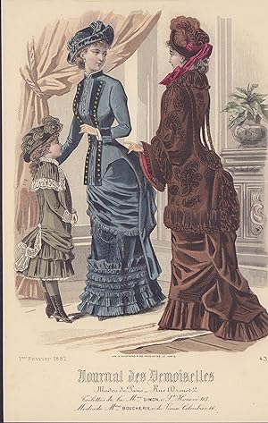 Seller image for Kolorierter Mode Stahlstich von 1882. Paris No. 4349 for sale by ANTIQUARIAT Franke BRUDDENBOOKS