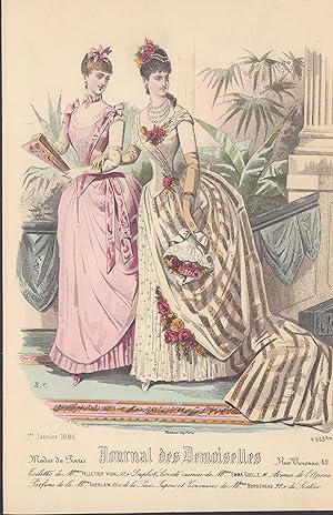 Seller image for Kolorierter Mode Stahlstich von 1886. Paris No. 4553bis for sale by ANTIQUARIAT Franke BRUDDENBOOKS