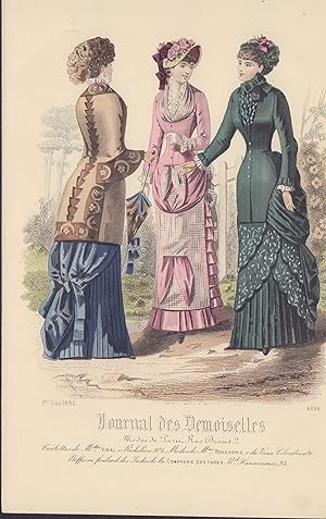 Seller image for Kolorierter Mode Stahlstich von 1882. Paris No. 4366 for sale by ANTIQUARIAT Franke BRUDDENBOOKS
