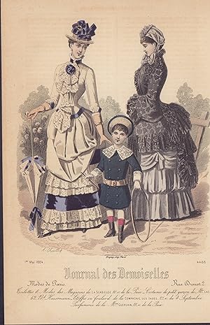 Seller image for Kolorierter Mode Stahlstich von 1884. Paris No. 4466 for sale by ANTIQUARIAT Franke BRUDDENBOOKS