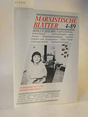 Imagen del vendedor de Marxistische Bltter 4-89 27. Jahrgang, April 1989 a la venta por ANTIQUARIAT Franke BRUDDENBOOKS