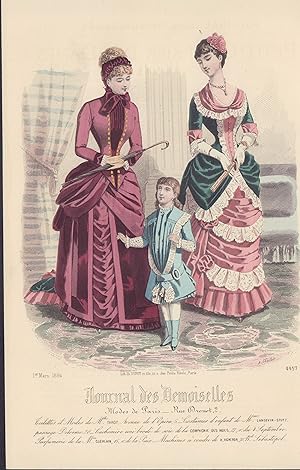 Seller image for Kolorierter Mode Stahlstich von 1884. Paris No. 4457 for sale by ANTIQUARIAT Franke BRUDDENBOOKS