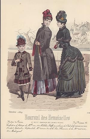 Seller image for Kolorierter Mode Stahlstich von 1884. Paris No. 4488 for sale by ANTIQUARIAT Franke BRUDDENBOOKS
