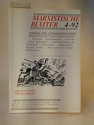 Bild des Verkufers fr Marxistische Bltter 4-92 30. Jahrgang, Juli/ August 1992 zum Verkauf von ANTIQUARIAT Franke BRUDDENBOOKS