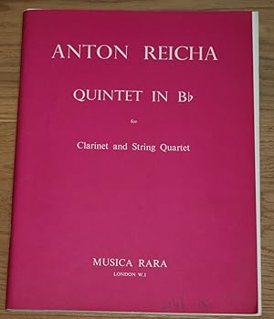 Quintet in Bb for clarinet and String Quartet. MR 1055. [Violin I, Violin II, Viola, Violoncello]