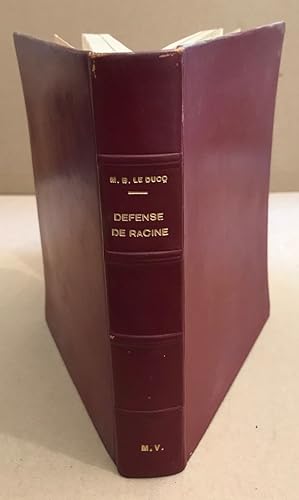 Seller image for Dfense de Racine / exemplaire numerot sur velin for sale by librairie philippe arnaiz