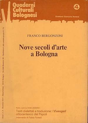 Seller image for Nove secoli d'arte a Bologna : rilettura cronologica d'opere di Guido Zucchini for sale by TORRE DI BABELE