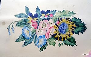 Floral Bouquet: Early 19th century watercolour of Flowers by wealthy talented amateur.