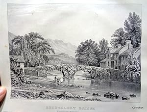 Beddgelert Bridge, Snowdonia Gwynned, Wales. Stone Lithograph c1840