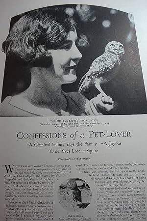 Seller image for Article: Confessions of a Pet-Lover "A Criminal Habit," Says the Family. for sale by Hammonds Antiques & Books