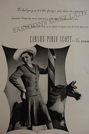 Imagen del vendedor de Ad for Carson Pirie Scott & Company, Chicago Fashions Grey Lady a la venta por Hammonds Antiques & Books