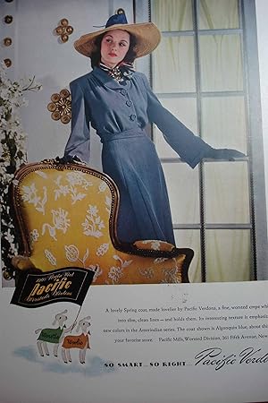 Imagen del vendedor de Ad for Pacific Verdona A Lovely Spring Coat. a la venta por Hammonds Antiques & Books