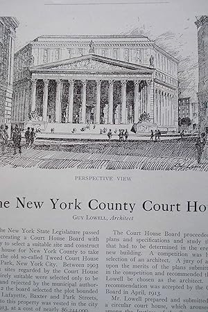 Seller image for Article: the New York County Court House for sale by Hammonds Antiques & Books