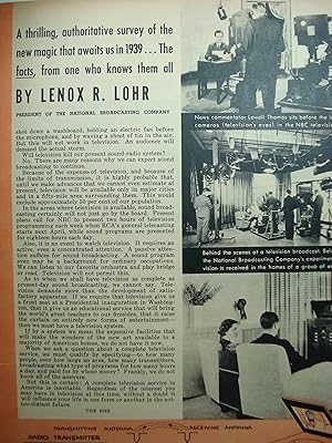 Image du vendeur pour Article: Television is Here "A Thrilling, Authoritative Survey of the New Magic That Awaits Us in 1939.the Facts, from One Who Knows Them All mis en vente par Hammonds Antiques & Books