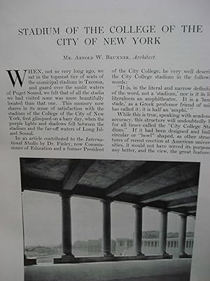 Seller image for Article: Stadium of the College of the City of New York for sale by Hammonds Antiques & Books