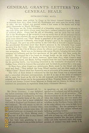 Seller image for Article: General Grant's Letters to General Beale for sale by Hammonds Antiques & Books
