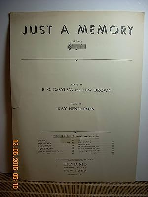 Seller image for JUST A MEMORY for sale by Hammonds Antiques & Books